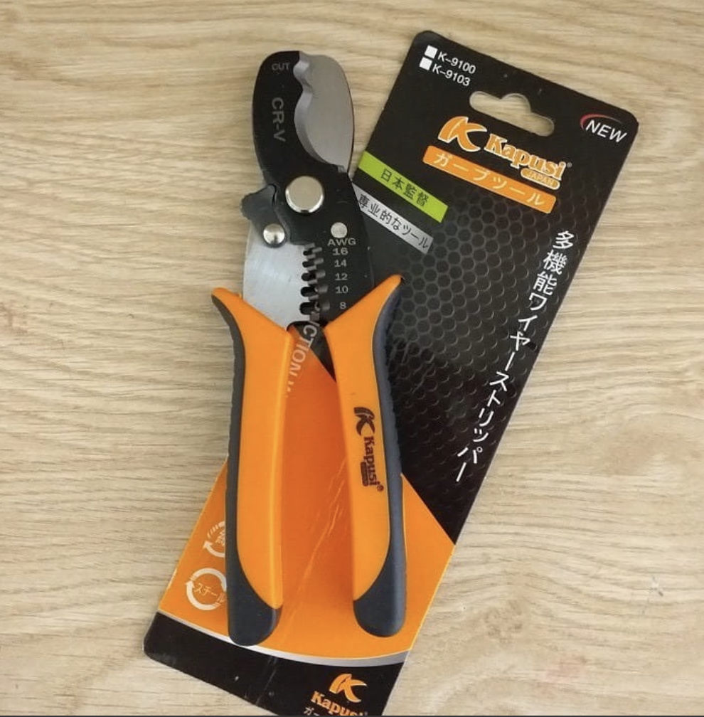 Kìm tuốt và cắt dây điện đa năng KAPUSI 8'' K-9103 JAPAN (Chính Hãng)